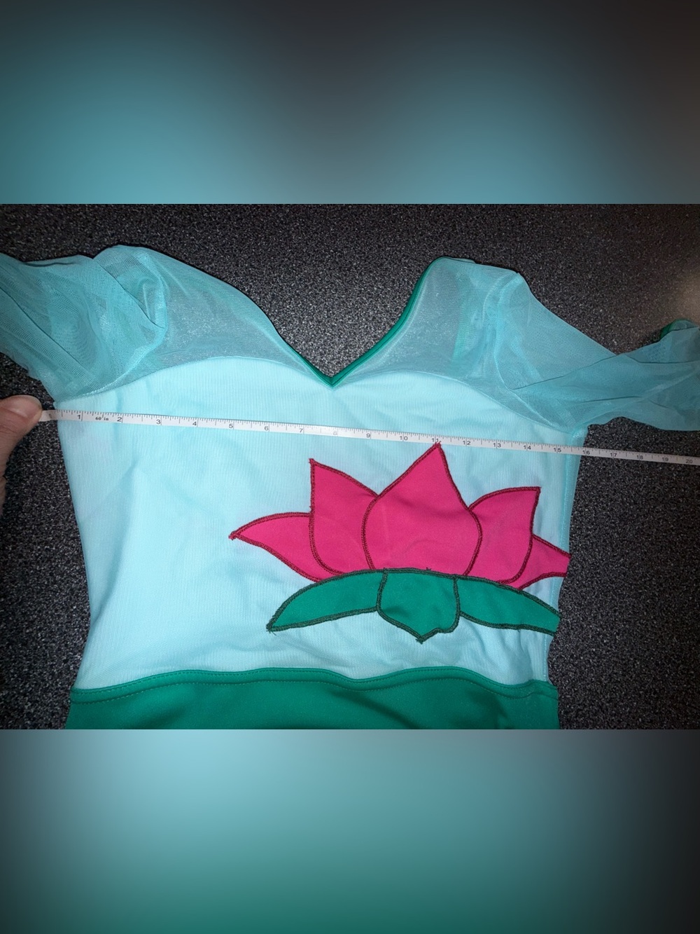 Tiger Friday Mint Green Floral Appliqué One Piece Leotard Size Adult Medium
